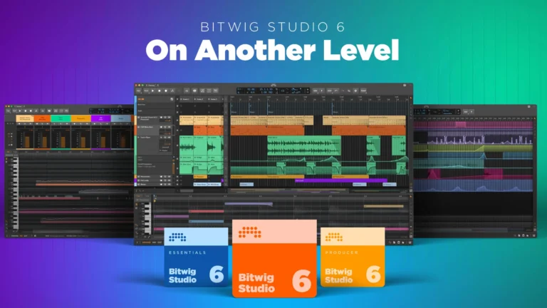 Bitwig 6 beta mostrando clips de automatización y alias en el arreglo