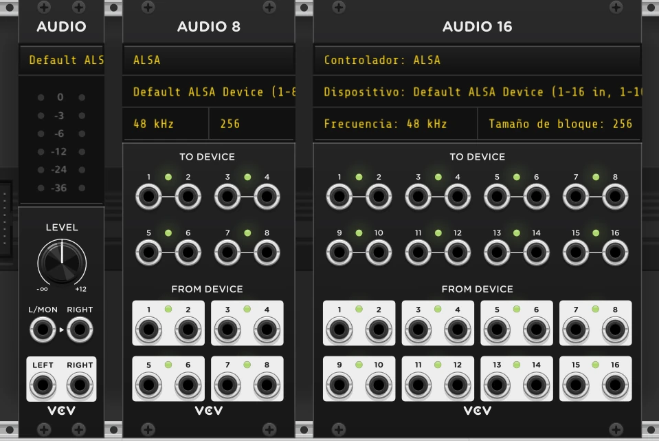 Módulos de Audio en VCV Rack